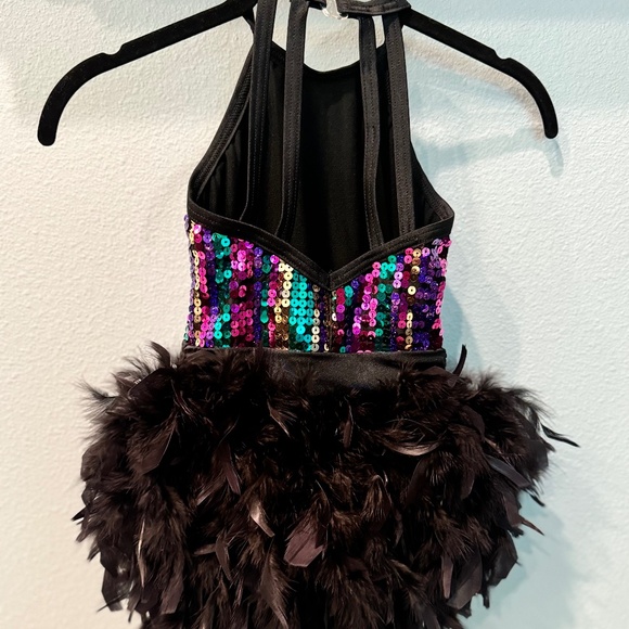 Weissman Silver Screen Multicolor sequin and feather 5 piece set S - Picture 7 of 8